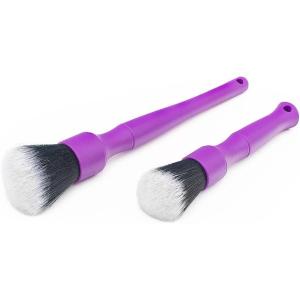 Detail Factory – Synthetic Detailing Brush – Ultra-Soft Bristles, Comfortable Grip and Scratch-Free Cleaning for Exterior, Interior, Emblems, Badges, Instrument/Gauge Panels (Purple, Combo)(Purple)