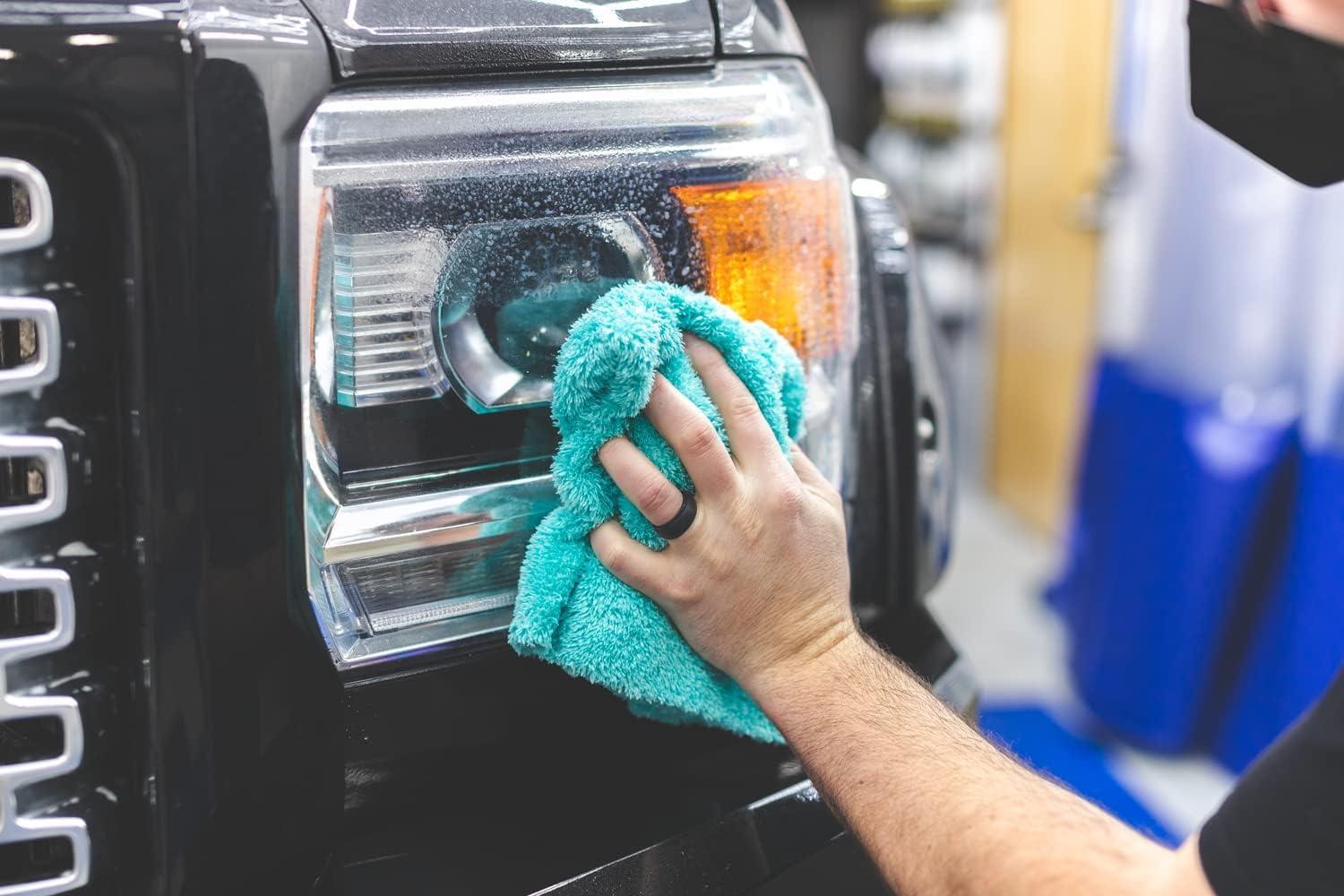 image:imageThe Rag Company Eagle Edgeless 450 6Pack Professional Korean 7030 Blend Super Plush Microfiber Detailing Buffing Polishing Drying Towels for Cars 16x16 in Teal Blue