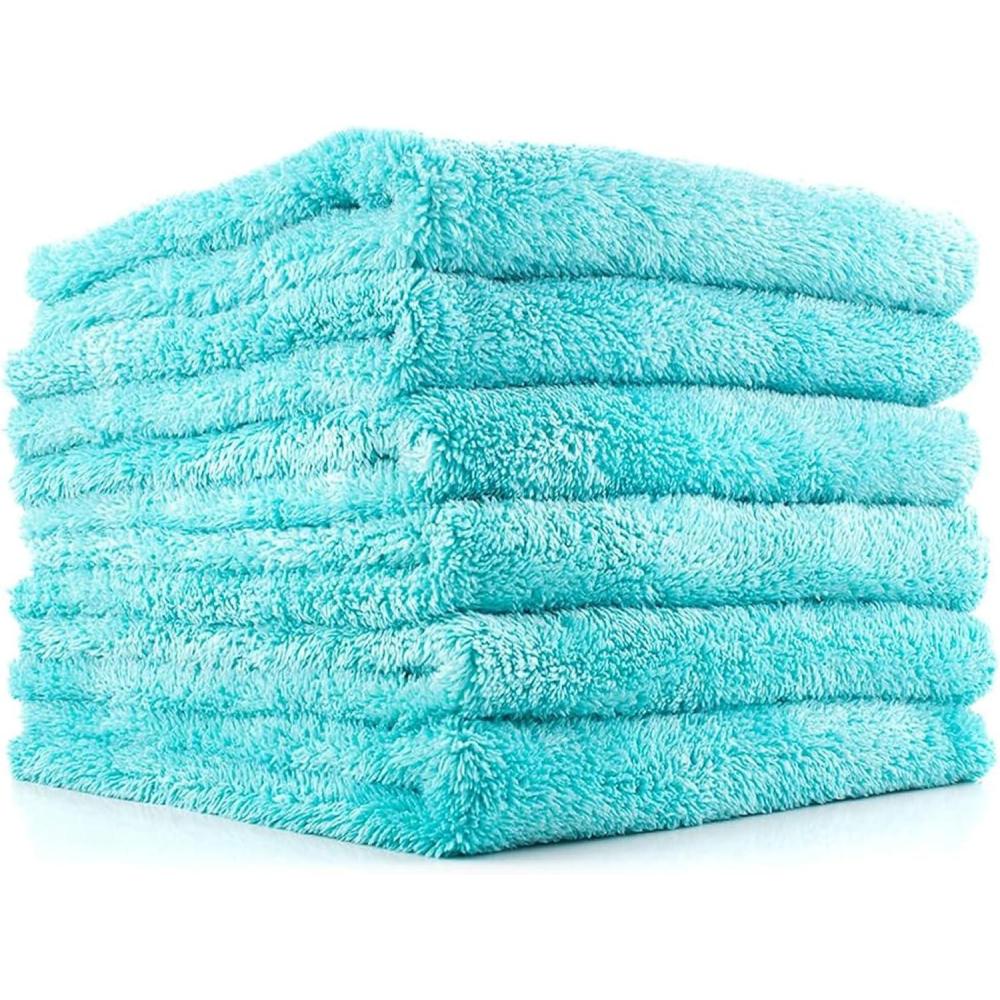 image:imageThe Rag Company Eagle Edgeless 450 6Pack Professional Korean 7030 Blend Super Plush Microfiber Detailing Buffing Polishing Drying Towels for Cars 16x16 in Teal Blue
