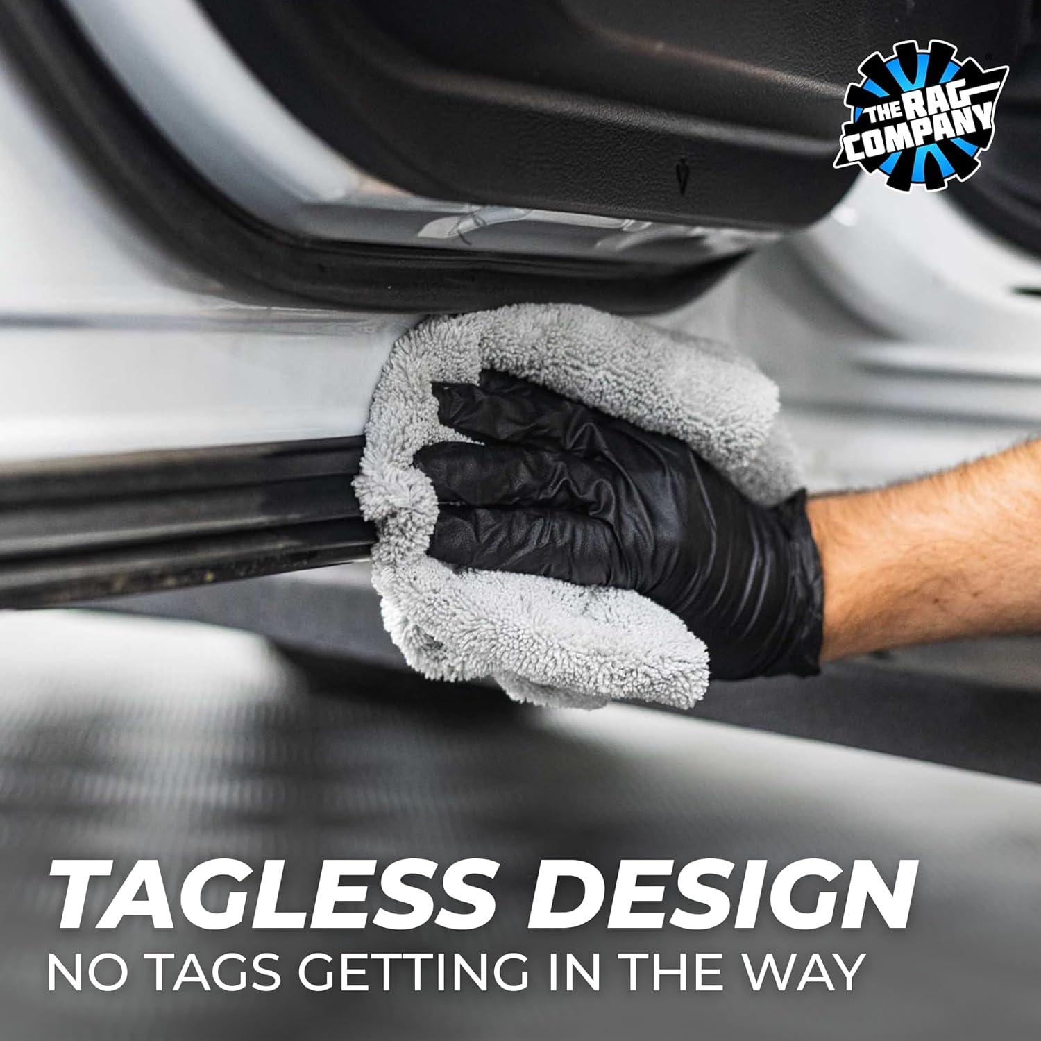 image:imageThe Rag Company The Creature Edgeless Microfiber Detailing Towels 420GSM Professional Grade AllPurpose Cloths for Wax Polish amp Sealant Removal Teal 16in x 16in 10PackIce Grey