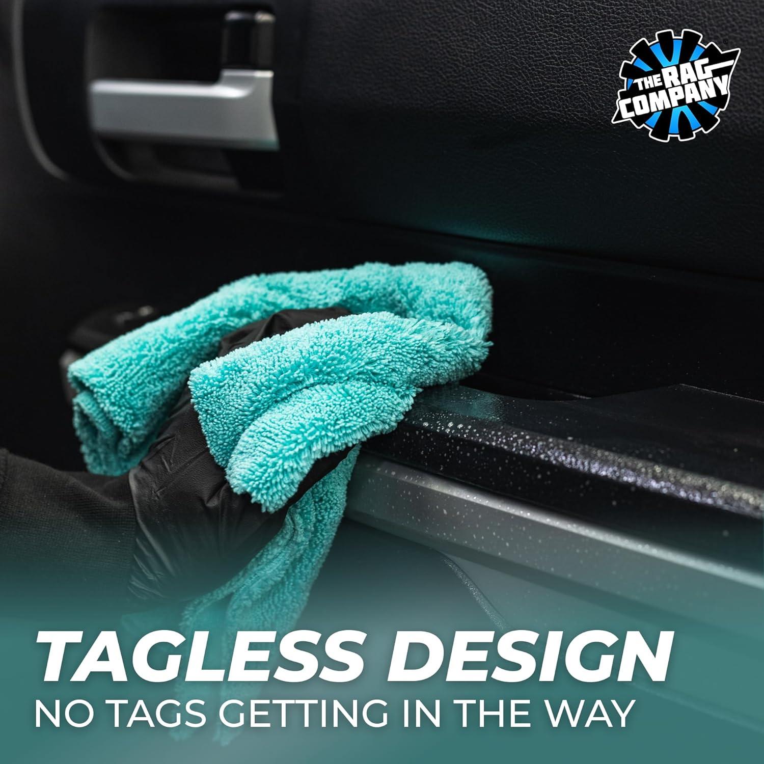 image:imageThe Rag Company The Creature Edgeless Microfiber Detailing Towels 420GSM Professional Grade AllPurpose Cloths for Wax Polish amp Sealant Removal Teal 16in x 16in 10PackTeal