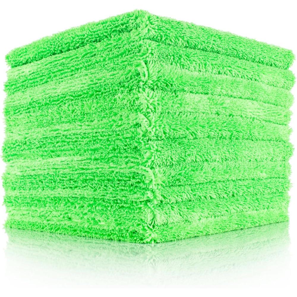 image:imageThe Rag Company The Creature Edgeless Microfiber Detailing Towels 420GSM Professional Grade AllPurpose Cloths for Wax Polish amp Sealant Removal Teal 16in x 16in 10PackLime Green