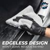 The Rag Company – The Creature Edgeless Microfiber Detailing Towels – 420GSM Professional Grade All-Purpose Cloths for Wax, Polish, & Sealant Removal, Teal, 16in x 16in (10-Pack)(Ice Grey)