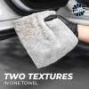 The Rag Company – The Creature Edgeless Microfiber Detailing Towels – 420GSM Professional Grade All-Purpose Cloths for Wax, Polish, & Sealant Removal, Teal, 16in x 16in (10-Pack)(Ice Grey)