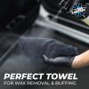 The Rag Company – The Creature Edgeless Microfiber Detailing Towels – 420GSM Professional Grade All-Purpose Cloths for Wax, Polish, & Sealant Removal, Teal, 16in x 16in (10-Pack)(Black)