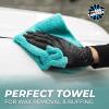 The Rag Company – The Creature Edgeless Microfiber Detailing Towels – 420GSM Professional Grade All-Purpose Cloths for Wax, Polish, & Sealant Removal, Teal, 16in x 16in (10-Pack)(Teal)