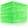 The Rag Company – The Creature Edgeless Microfiber Detailing Towels – 420GSM Professional Grade All-Purpose Cloths for Wax, Polish, & Sealant Removal, Teal, 16in x 16in (10-Pack)(Lime Green)