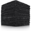 The Rag Company – The Creature Edgeless Microfiber Detailing Towels – 420GSM Professional Grade All-Purpose Cloths for Wax, Polish, & Sealant Removal, Teal, 16in x 16in (10-Pack)(Black)