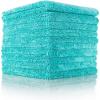 The Rag Company – The Creature Edgeless Microfiber Detailing Towels – 420GSM Professional Grade All-Purpose Cloths for Wax, Polish, & Sealant Removal, Teal, 16in x 16in (10-Pack)(Teal)