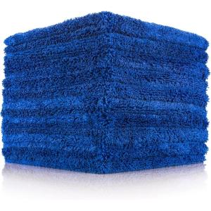 The Rag Company – The Creature Edgeless Microfiber Detailing Towels – 420GSM Professional Grade All-Purpose Cloths for Wax, Polish, & Sealant Removal, Teal, 16in x 16in (10-Pack)(Royal Blue)