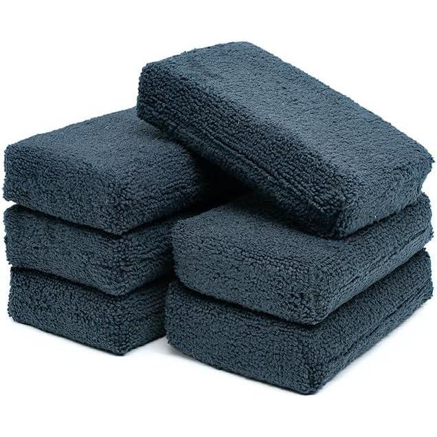 image:imageThe Rag Company Terry Sponge Applicator Pads Reusable Detailing Applicators for Interior amp Exterior Car Care Soft Washable Pads for Soaps Cleaners Sealants 8 Pack 2x4 BlueBlack Terry Weave