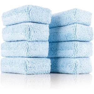 The Rag Company – Terry Sponge Applicator Pads – Reusable Detailing Applicators for Interior & Exterior Car Care – Soft, Washable Pads for Soaps, Cleaners, Sealants – 8 Pack (2″x4″, Blue)(Blue Terry Weave)