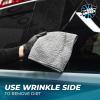 The Rag Company – Wrinkle Knit Glass Towel – Professional 500 GSM Microfiber Window Cleaning Cloths, Streak-Free Dual-Sided Design, 16in x 16in, 3-Pack (South Korea)