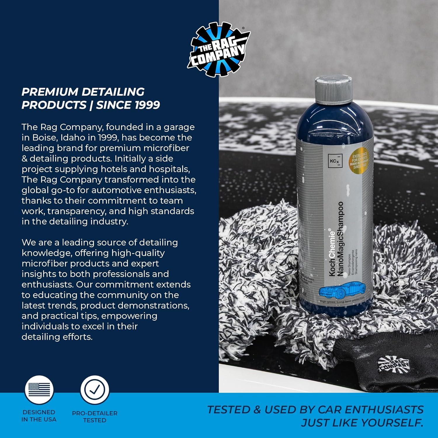 image:imageThe Rag Company 4Piece Premium Essential Car Wash Kit Includes Famous Gauntlet Drying Towel Cyclone Wash Mitt Wash Pad and Premium NanoMagic Car Shampoo