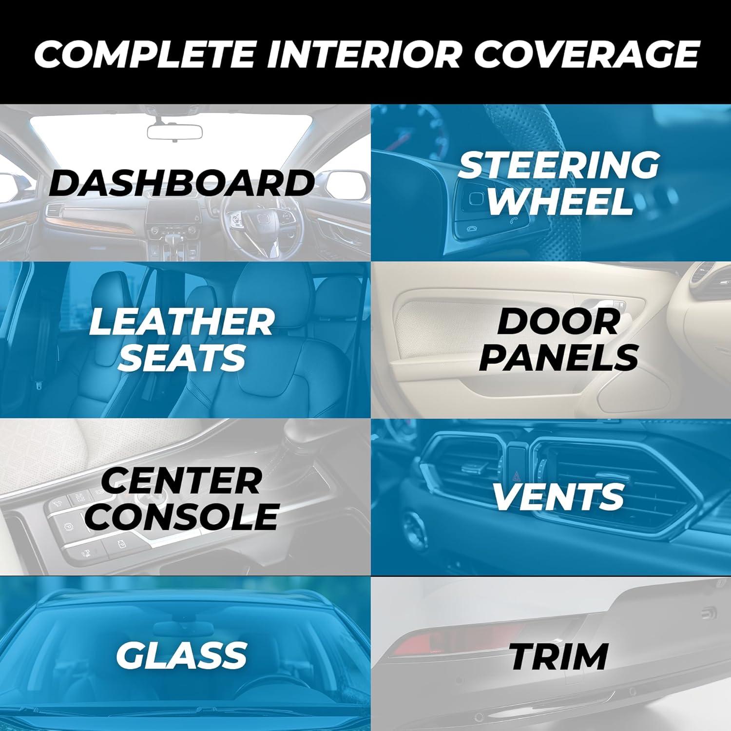 image:imageThe Rag Company Complete Leather amp Interior Car Cleaning Kit Includes Glass and Interior Cleaners Leather Care Microfiber Towels Brushes and Scrubbers Cloths Applicators 33 Item Set
