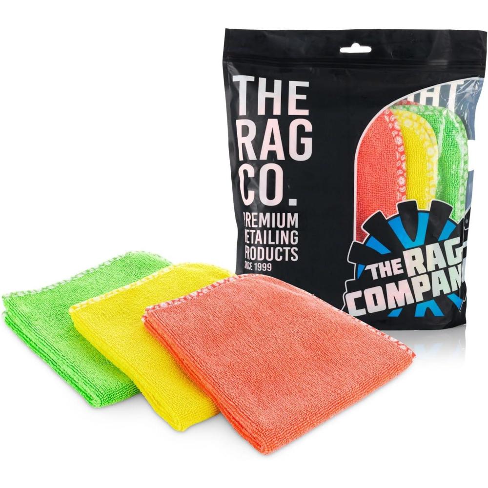 image:imageThe Rag Company Citrus Twist Microfiber Towels for Cars Detailing 3 Pack Premium 7030 Blend Twist Loop Weave Buttersoft Suede Edge Vibrant Citrus Print