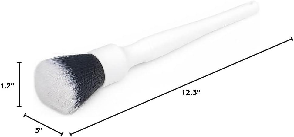 image:imageDetail Factory Synthetic Detailing Brush Set Long amp Short Brush UltraSoft Interior Car Cleaning Brushes for Screens Emblems amp Tight Spaces BlackWhite