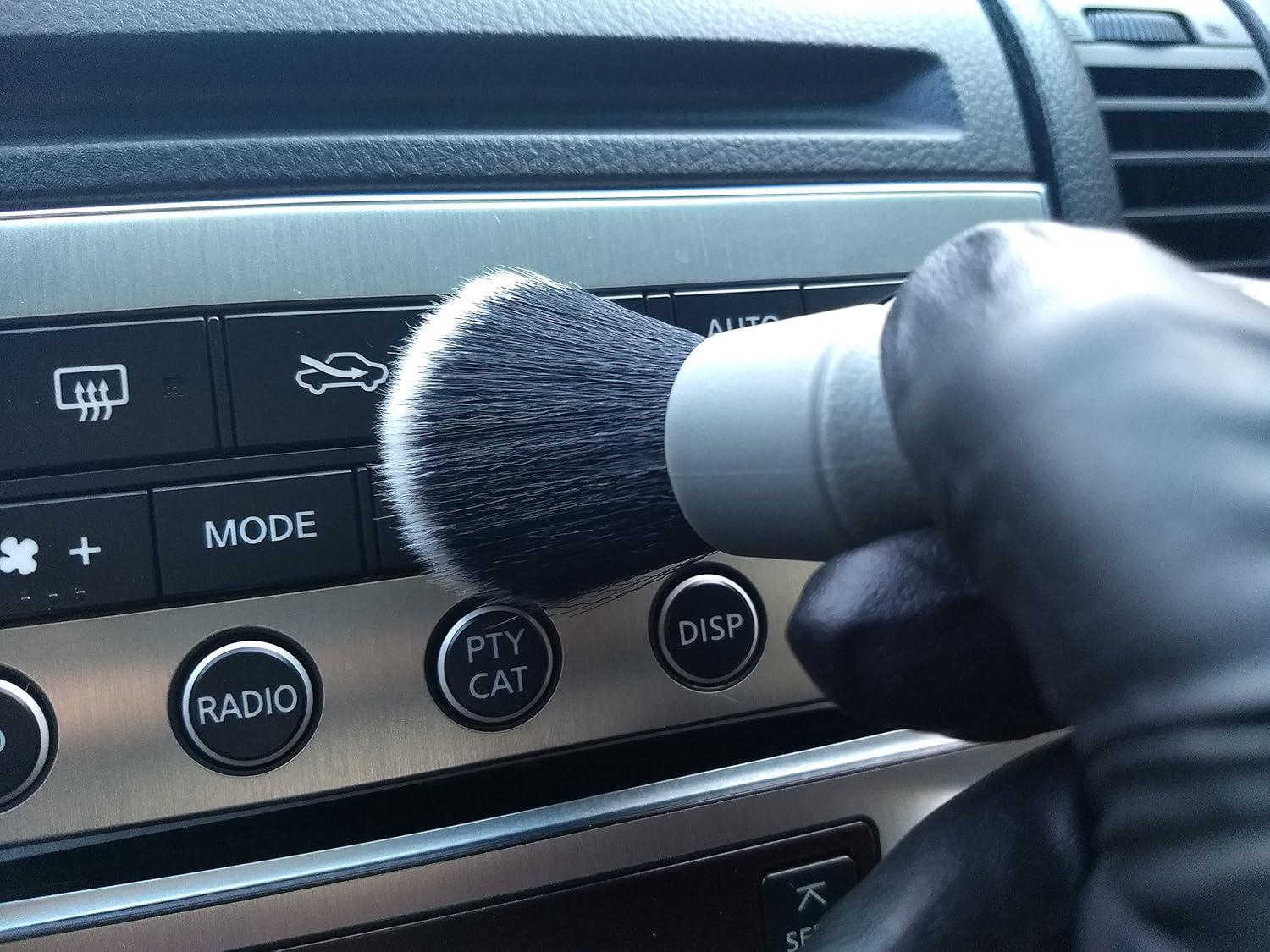 image:imageDetail Factory Synthetic Detailing Brush Set Long amp Short Brush UltraSoft Interior Car Cleaning Brushes for Screens Emblems amp Tight Spaces BlackGray