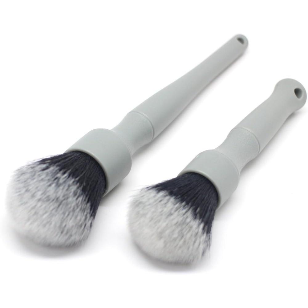 image:imageDetail Factory Synthetic Detailing Brush Set Long amp Short Brush UltraSoft Interior Car Cleaning Brushes for Screens Emblems amp Tight Spaces BlackGray
