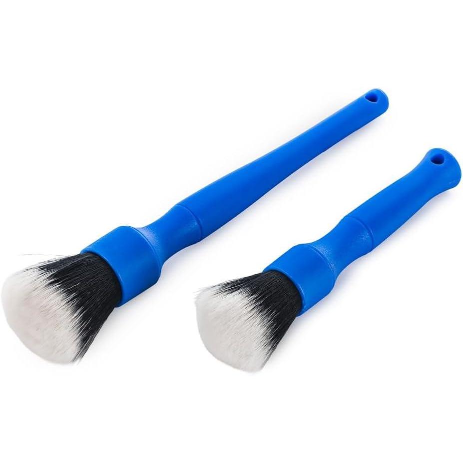 image:imageDetail Factory Synthetic Detailing Brush Set Long amp Short Brush UltraSoft Interior Car Cleaning Brushes for Screens Emblems amp Tight Spaces BlackBlue