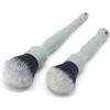 Detail Factory – Synthetic Detailing Brush Set – Long & Short Brush – Ultra-Soft Interior Car Cleaning Brushes for, Screens, Emblems, & Tight Spaces – Black(Gray)