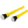 Detail Factory – Synthetic Detailing Brush Set – Long & Short Brush – Ultra-Soft Interior Car Cleaning Brushes for, Screens, Emblems, & Tight Spaces – Black(Yellow)