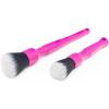 Detail Factory – Synthetic Detailing Brush Set – Long & Short Brush – Ultra-Soft Interior Car Cleaning Brushes for, Screens, Emblems, & Tight Spaces – Black(Pink)